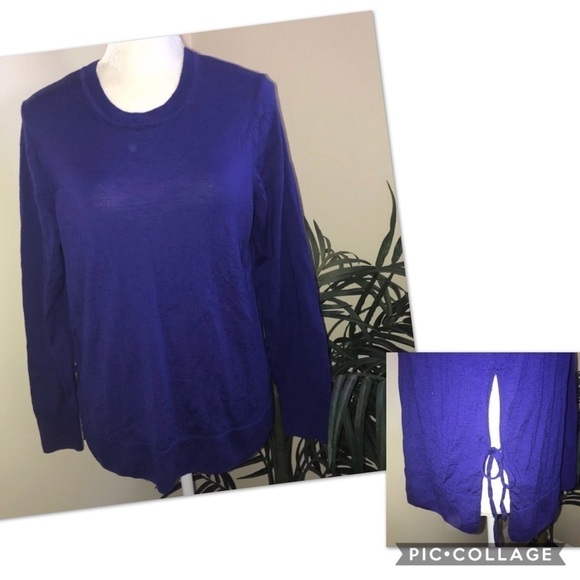 J. Crew Sweaters - J Crew Knobby Texture Wool Tie Long Sleeve Top XL